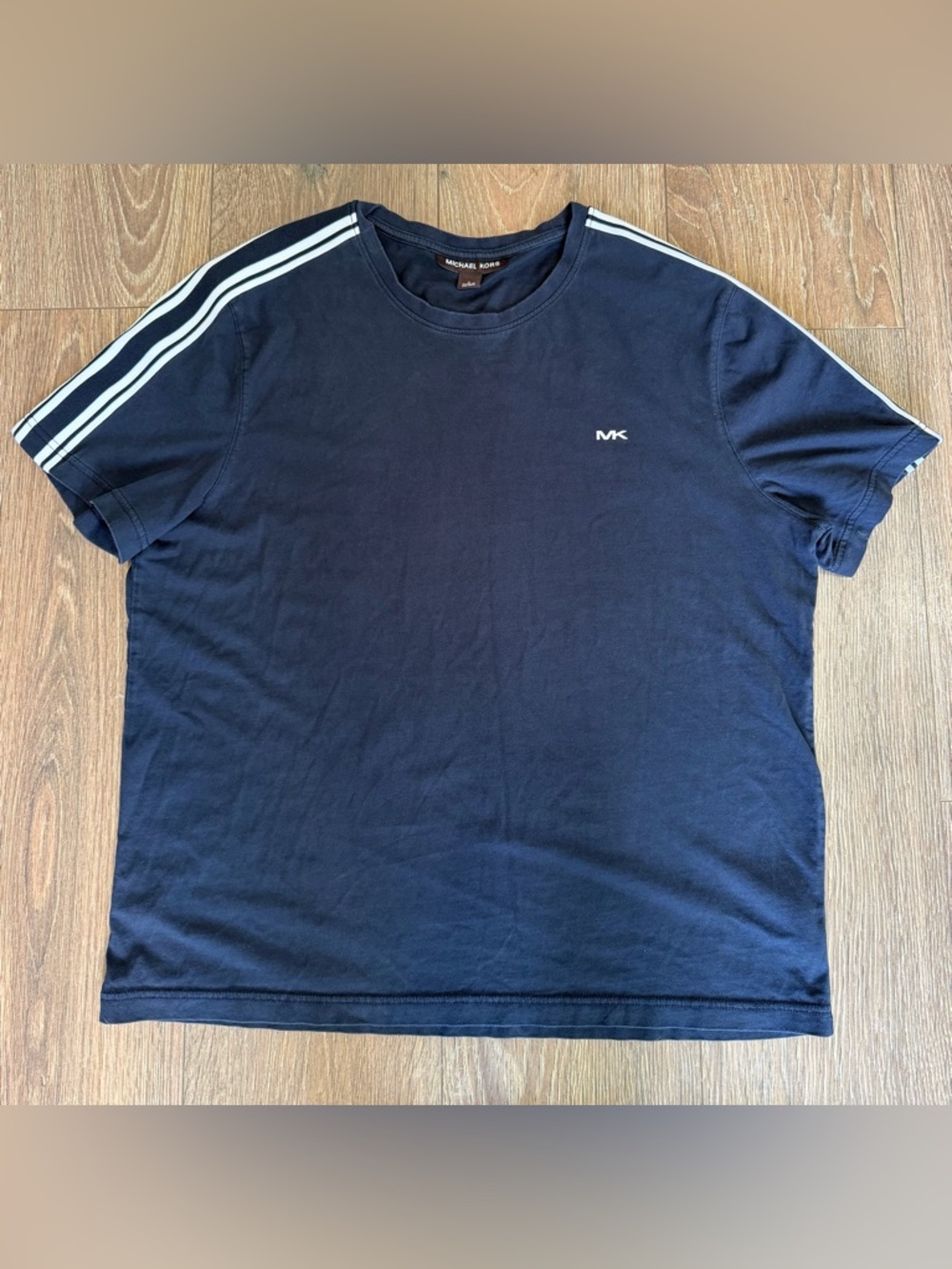 Michael Kors Mens Navy Blue Logo T-shirt Size Large 100% Cotton